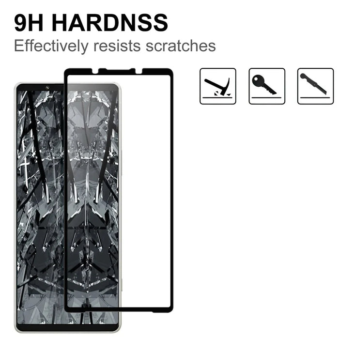 For Sony Xperia 5 V AGC Tempered Glass with Black Edge Full Glue Full Coverage Screen Protector - 3