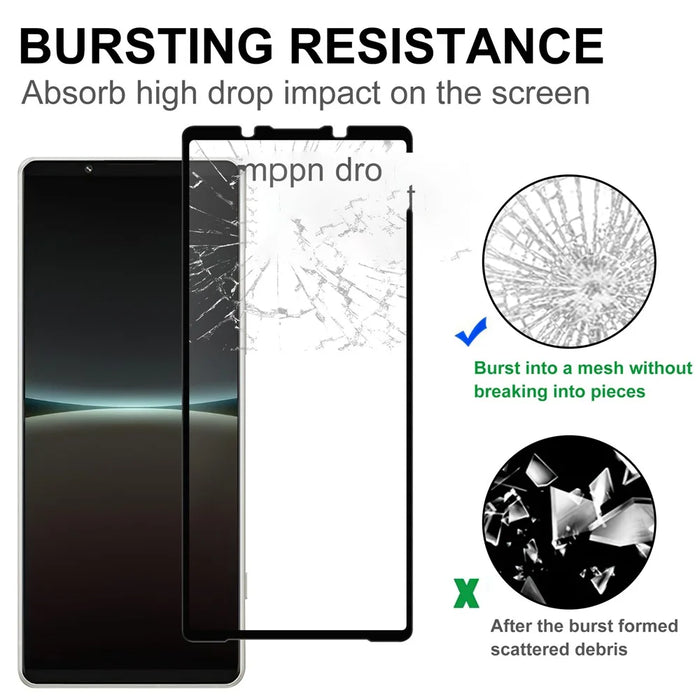 For Sony Xperia 5 V AGC Tempered Glass with Black Edge Full Glue Full Coverage Screen Protector - 4