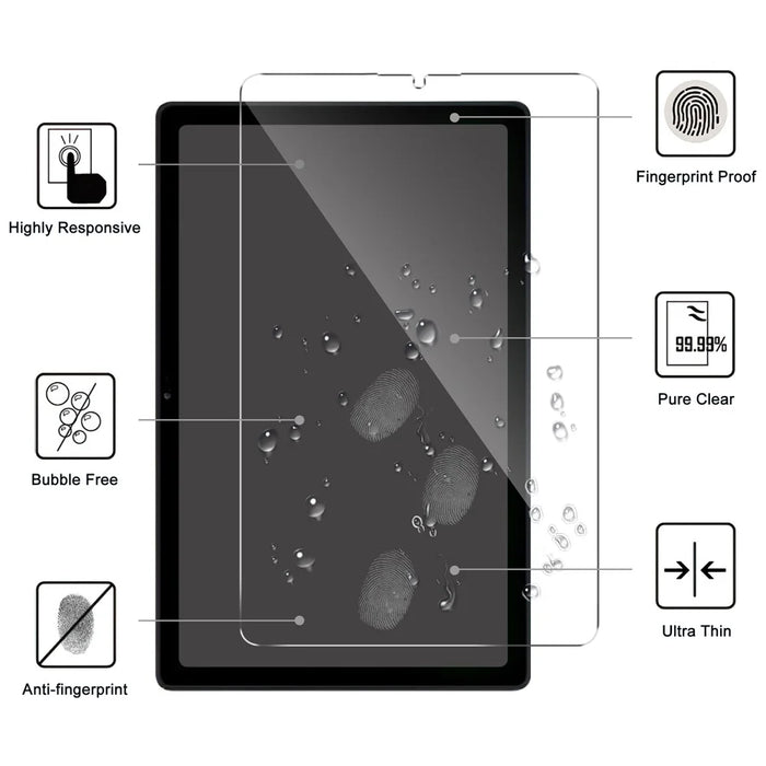For Samsung Galaxy Tab A11 / A9 Tempered Glass Film Anti-Scratch Arc Edge Clear Full Screen Protector - 2