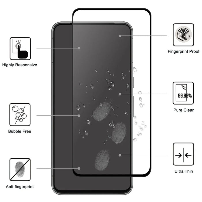 For Google Pixel 8 Pro AGC Tempered Glass with Black Edge Full Glue Full Coverage Screen Protector - 2