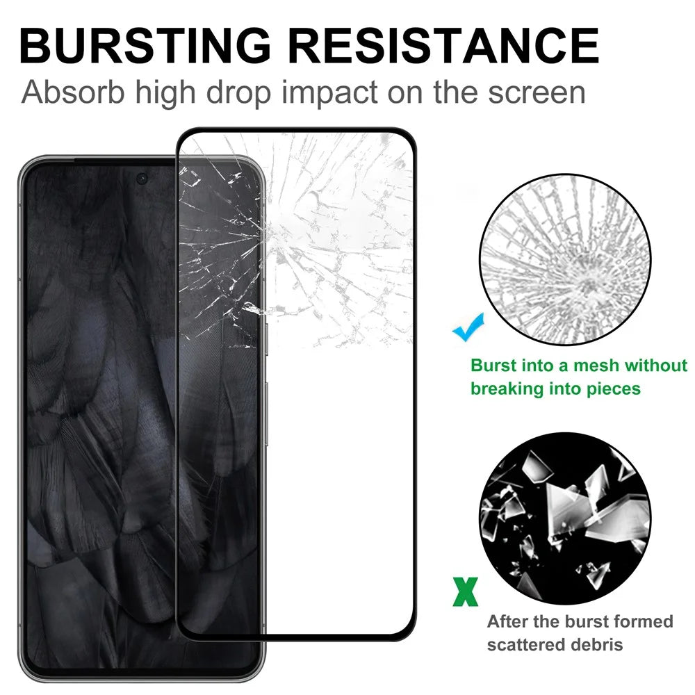 For Google Pixel 8 Pro AGC Tempered Glass with Black Edge Full Glue Full Coverage Screen Protector - 4