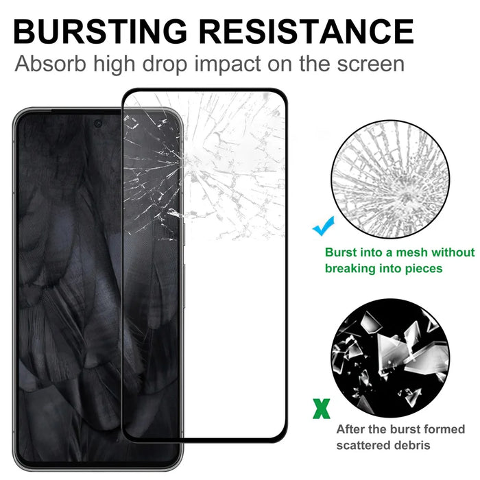 For Google Pixel 8 Pro AGC Tempered Glass with Black Edge Full Glue Full Coverage Screen Protector - 4