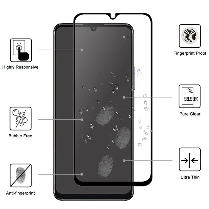 For TCL 40 SE AGC Tempered Glass with Black Edge Full Glue Full Coverage Screen Protector - 2