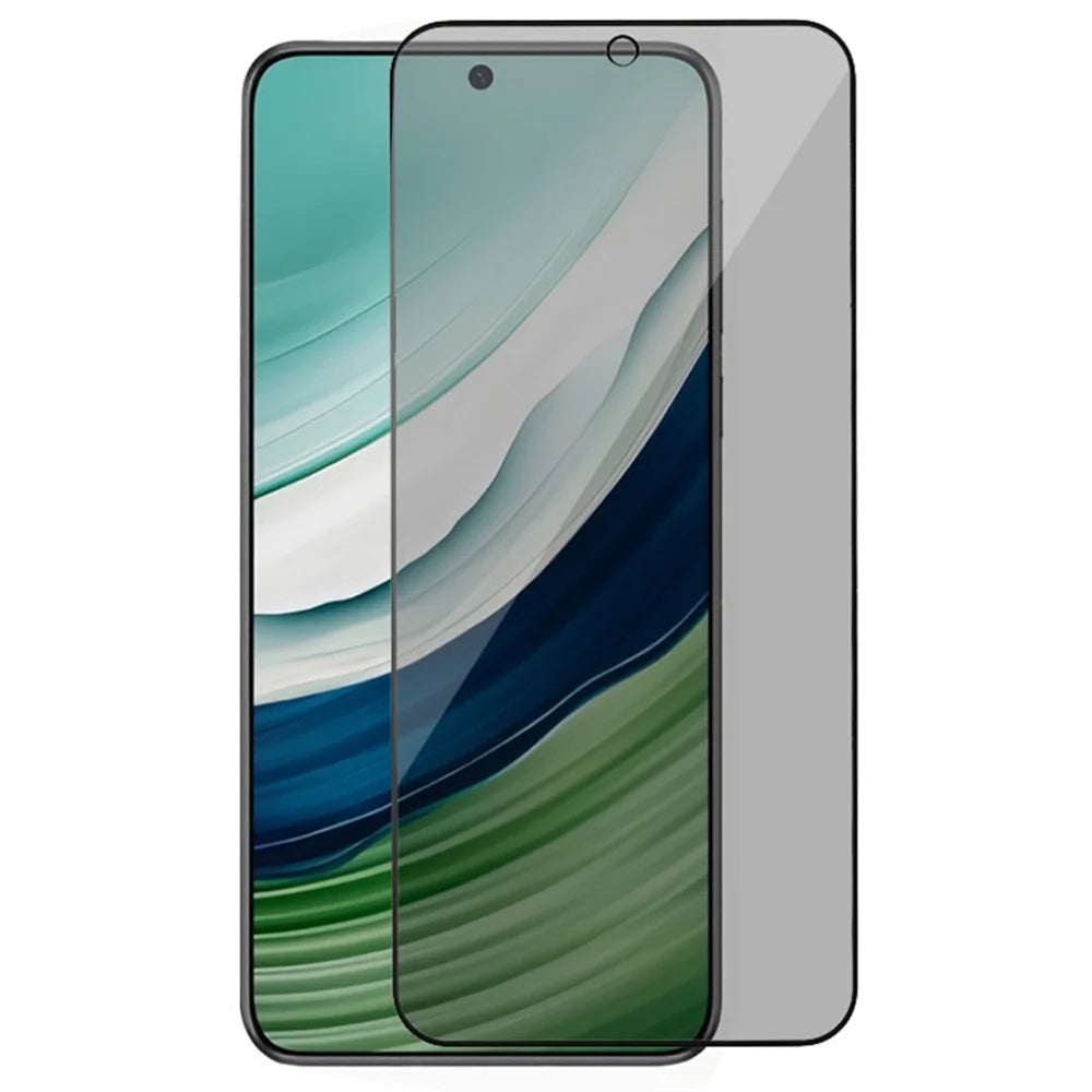 For Huawei Mate 60 Anti-spy Phone Full Screen Protector Silk Printing Black Edge Full Glue Tempered Glass Film - 1