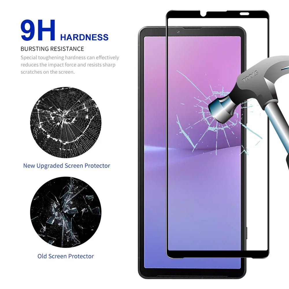 ENKAY HAT PRINCE 2Pcs 0.26mm Screen Protector for Sony Xperia 10 V Silk Print 2.5D High Aluminium-silicon Glass Film - 3