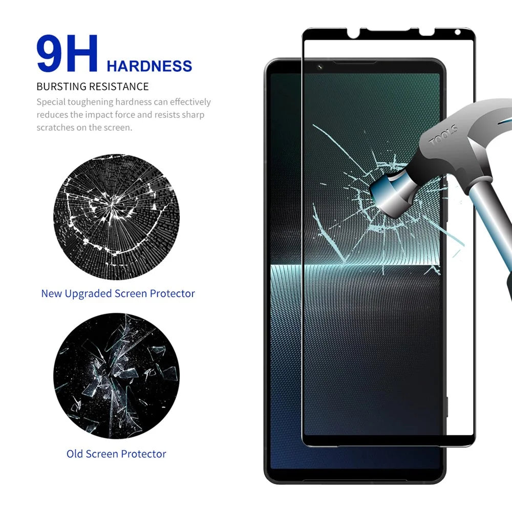 ENKAY HAT PRINCE 9H 2.5D Screen Protector for Sony Xperia 1 V Silk Print High Aluminium-silicon Glass Screen Film - 3