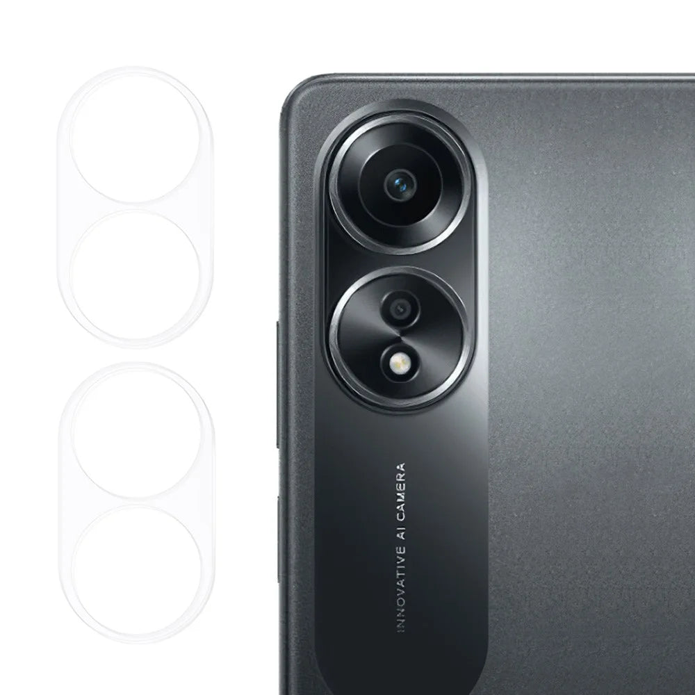 2Pcs For Oppo A58 4G Tempered Glass Camera Lens Protector 3D Arc Edge Scratch Resistant Clear Lens Film - 1