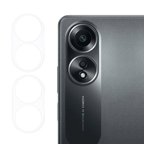 2Pcs For Oppo A58 4G Tempered Glass Camera Lens Protector 3D Arc Edge Scratch Resistant Clear Lens Film - 1