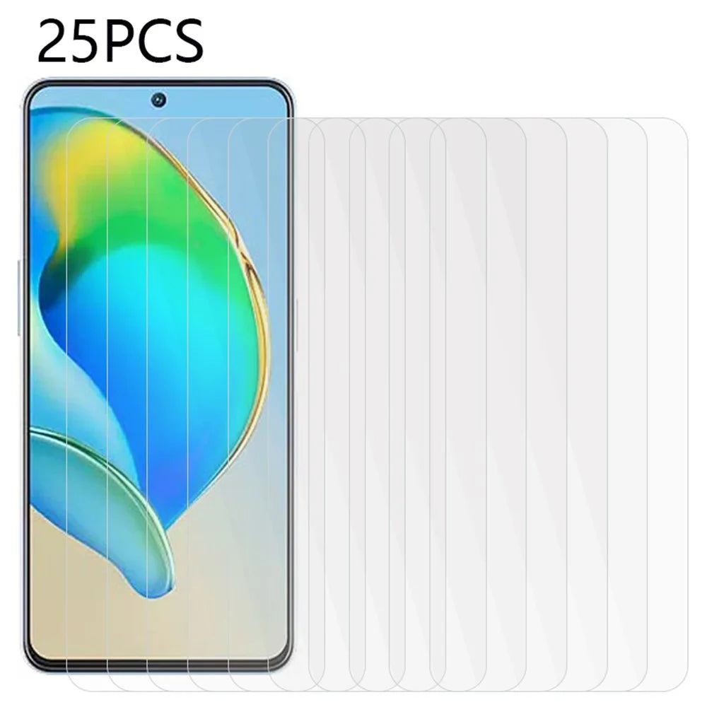25Pcs Tempered Glass Film for ZTE Blade V40s 4G Anti-Scratch Ultra Clear Phone Screen Protector (No Package, with Wipes Set, Dust-absorber, Guide Sticker) - 1
