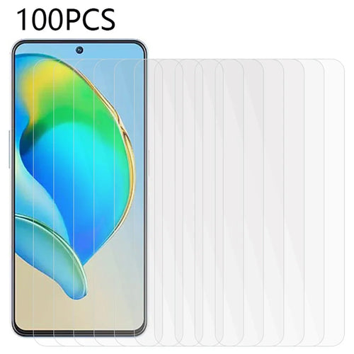 100Pcs for ZTE Blade V40s 4G Phone Screen Protector Anti-Shatter HD Tempered Glass Film (No Package, with Wipes Set, Dust-absorber, Guide Sticker) - 1