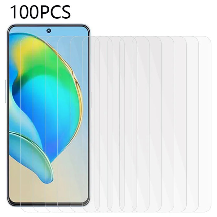 100Pcs for ZTE Blade V40s 4G Phone Screen Protector Anti-Shatter HD Tempered Glass Film (No Package, with Wipes Set, Dust-absorber, Guide Sticker) - 1