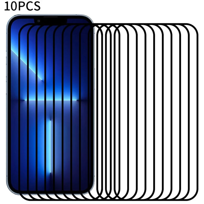 RURIHAI 10Pcs Screen Protector for iPhone 15 Pro Max , Secondary Hardening 2.5D 0.26mm High Aluminum-silicon Glass Film - 1