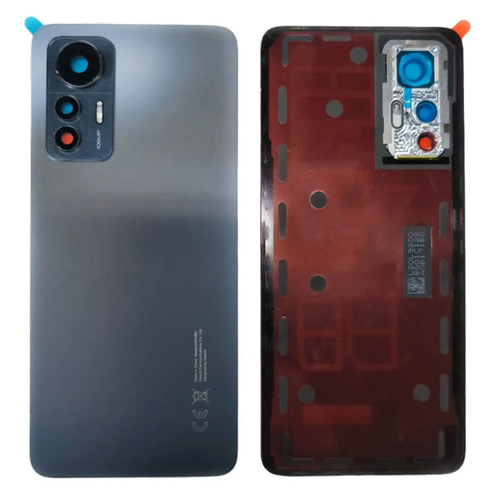 For Xiaomi 12 Lite 5G OEM Battery Housing Back Cover with Camera Ring Lens Cover Replacement - Black - 1
