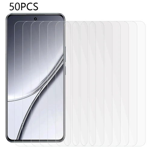 50Pcs For Realme GT5 5G / GT5 240W 5G Transparent Screen Film Anti-Scratch Tempered Glass Screen Protector (No Package, with Wipes Set, Dust-absorber, Guide Sticker) - 1