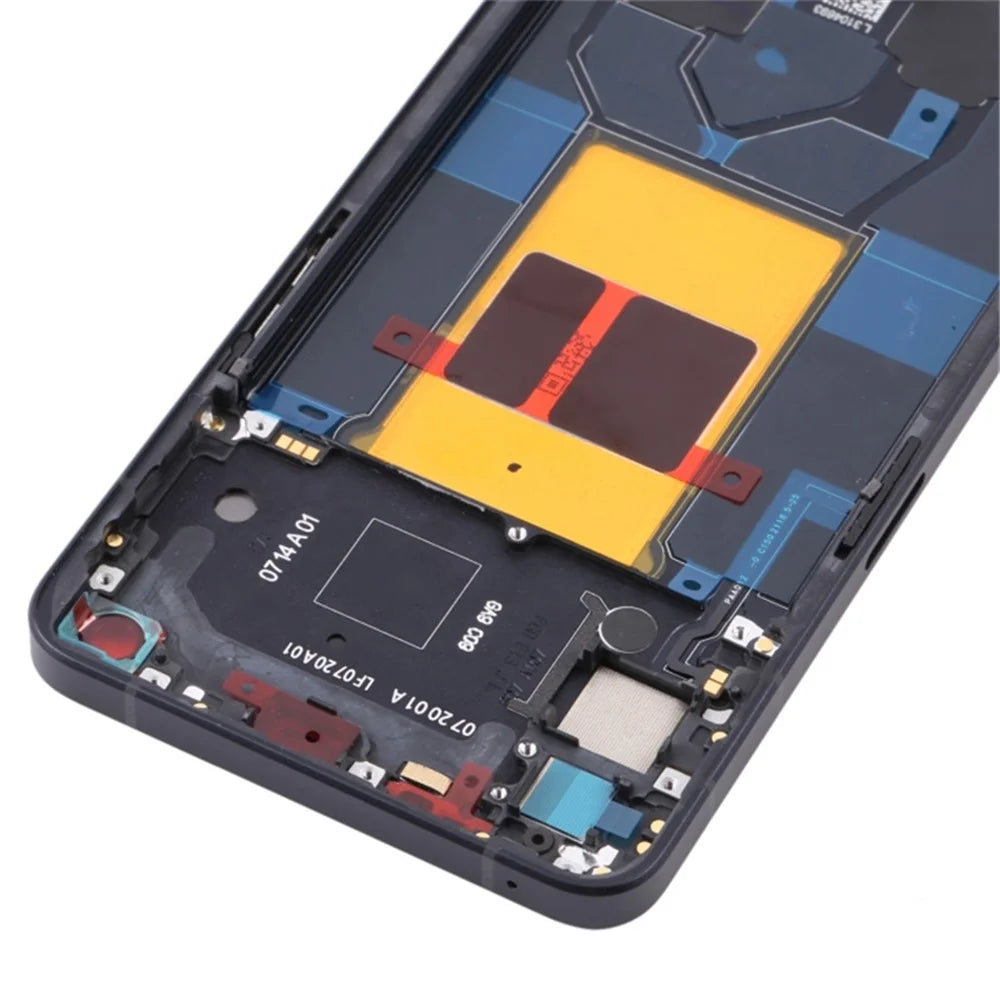 For Oppo Reno6 5G Cell Phone Middle Plate Frame Repair Part (A-Side) (without Logo) - Black - 4