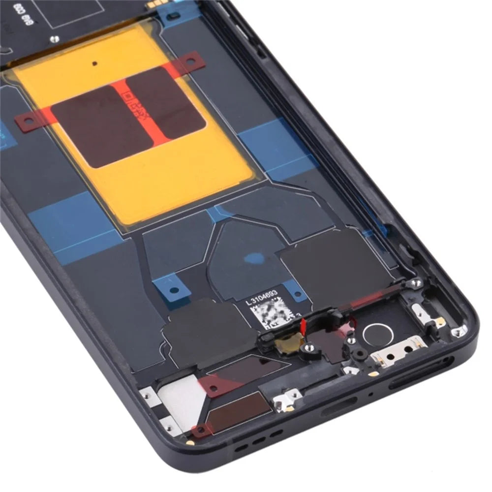For Oppo Reno6 5G Cell Phone Middle Plate Frame Repair Part (A-Side) (without Logo) - Black - 5