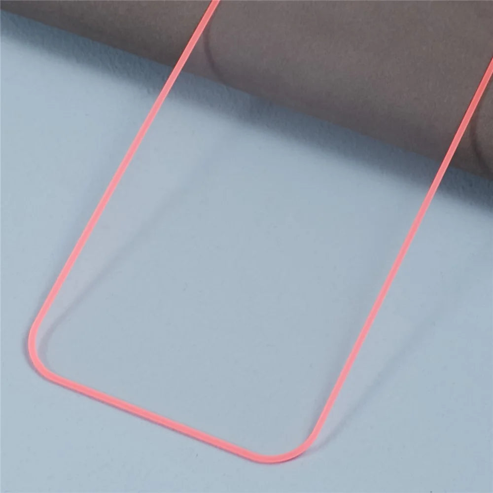 For iPhone 15 Pro Max Luminous HD Medium Alumina Glass Screen Protector Full Glue Anti-scratch Film - Rose Pink - 5