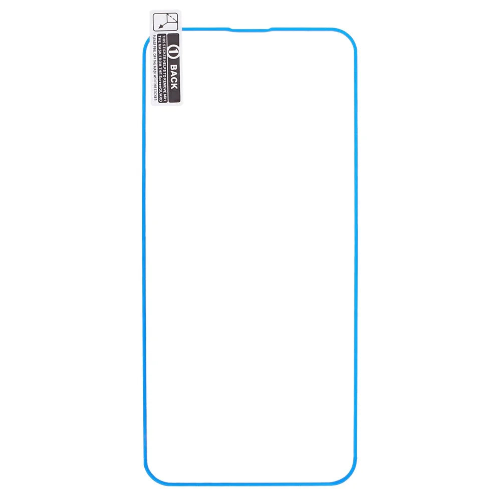 For iPhone 13 mini Phone Screen Protector Medium Alumina Tempered Glass Luminous Edge Screen Film - Blue - 2