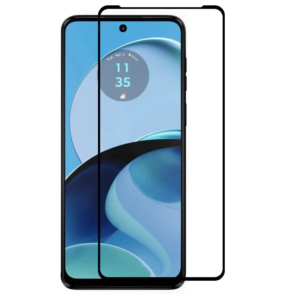 For Motorola Moto G14 4G Complete Screen Cover Film Silk Printing Tempered Glass Full Glue Phone Screen Protector - 1