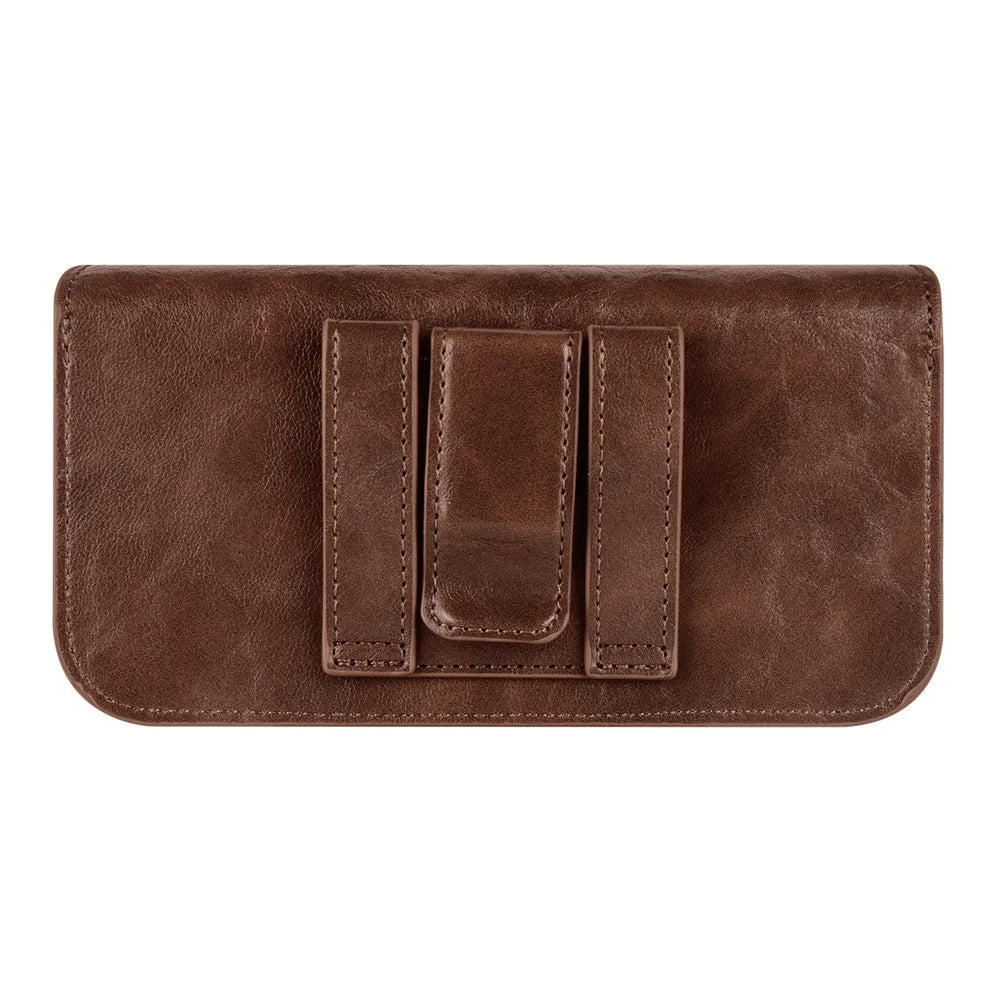 6.1-inch Phone Waist Bag Horizontal Belt Holster PU Leather Smartphone Case Pouch - 6.1-inch / Brown - 3