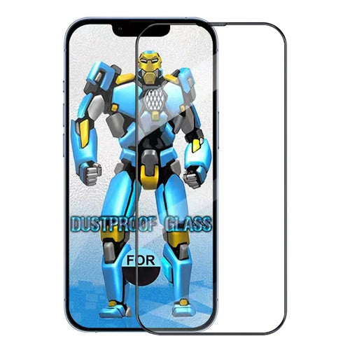 For iPhone 15 Pro Max Full Coverage Tempered Glass Film Shatterproof HD Screen Protector with Anti-dust Net - 1