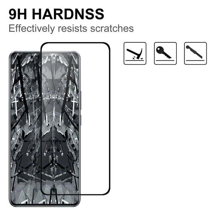 For Realme GT5 5G AGC Tempered Glass with Black Edge Full Glue Full Coverage Screen Protector - 3