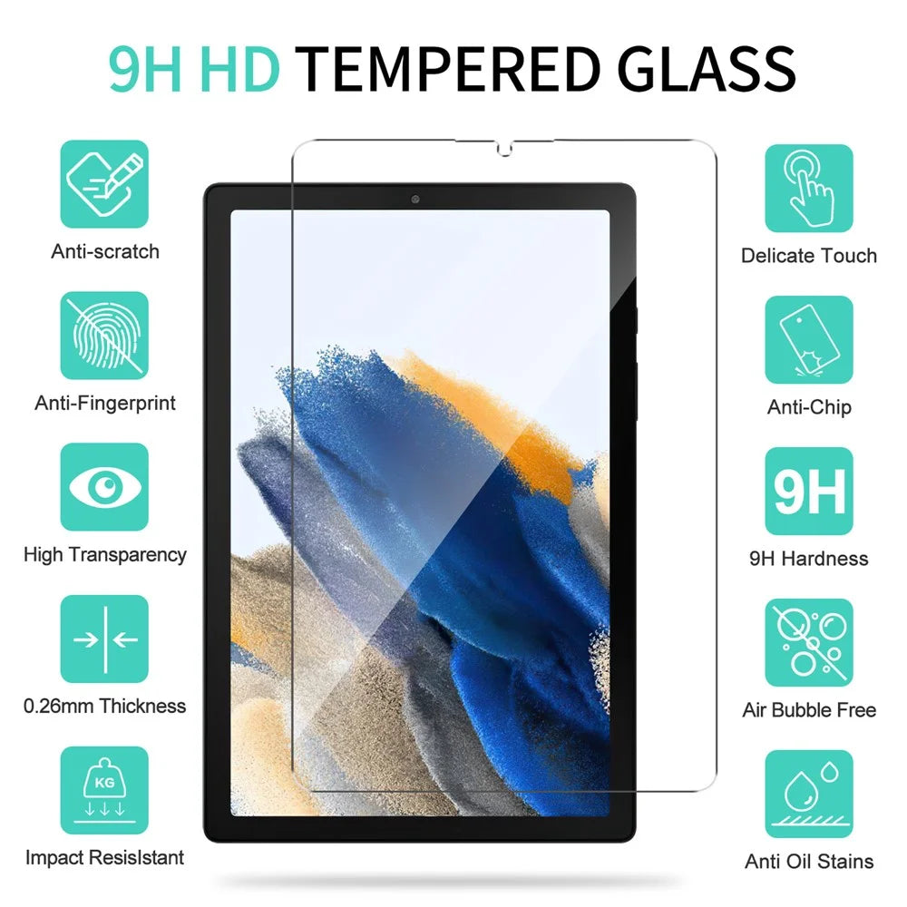 For Samsung Galaxy Tab A11 / A9 Screen Protector Straight Edge HD Clear Tablet Tempered Glass Protective Film - 3