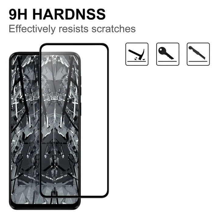 For Motorola Moto G14 4G AGC Tempered Glass with Black Edge Full Glue Full Coverage Screen Protector - 3