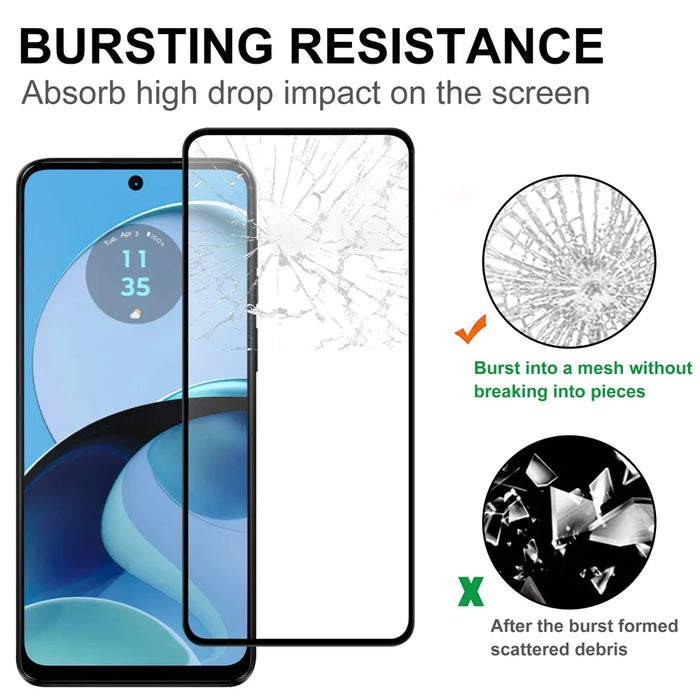 For Motorola Moto G14 4G AGC Tempered Glass with Black Edge Full Glue Full Coverage Screen Protector - 4