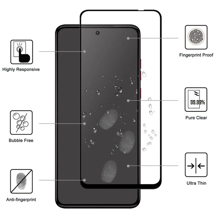 For Motorola Moto G84 5G AGC Tempered Glass with Black Edge Full Glue Full Coverage Screen Protector - 2