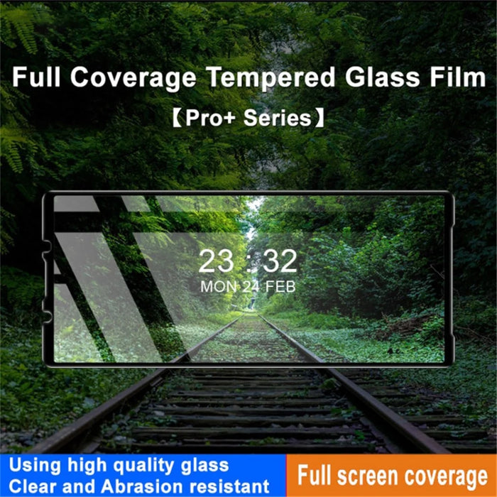 Full Glue Tempered Glass Film for Sony Xperia 5 V , Full Cover Silk Printing Screen Protector - 3