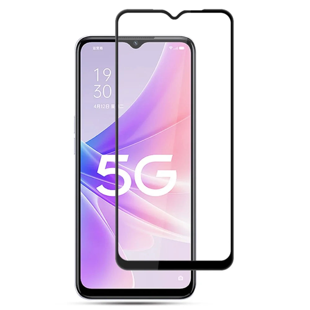 AMORUS For Oppo A78 5G / A58 5G Tempered Glass Full Screen Protector Silk Printing Full Glue Film - Black - 1