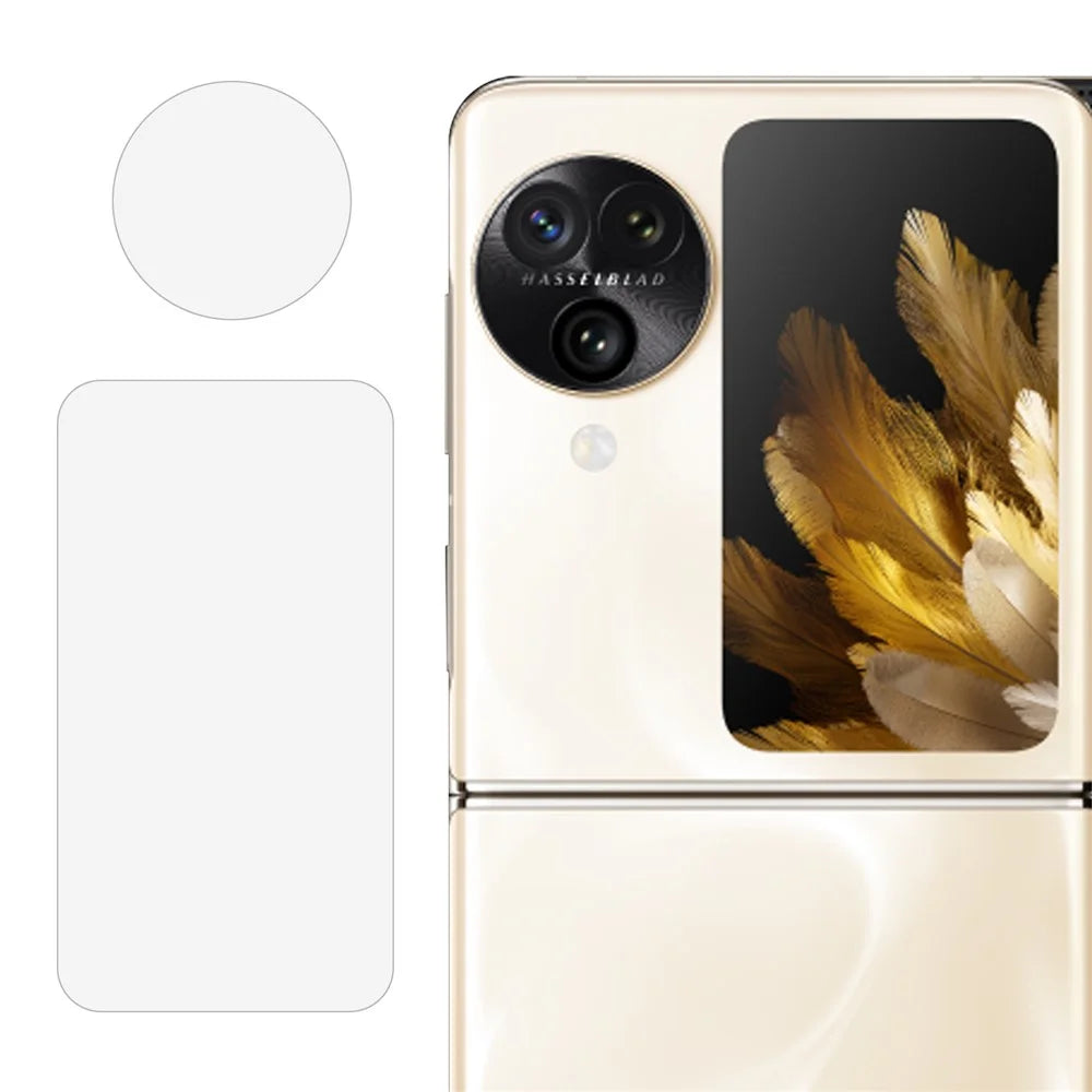 For Oppo Find N3 Flip 5G Camera Lens Protector 2.5D Arc Edge Tempered Glass Lens Film + Rear Small Screen Film - 1