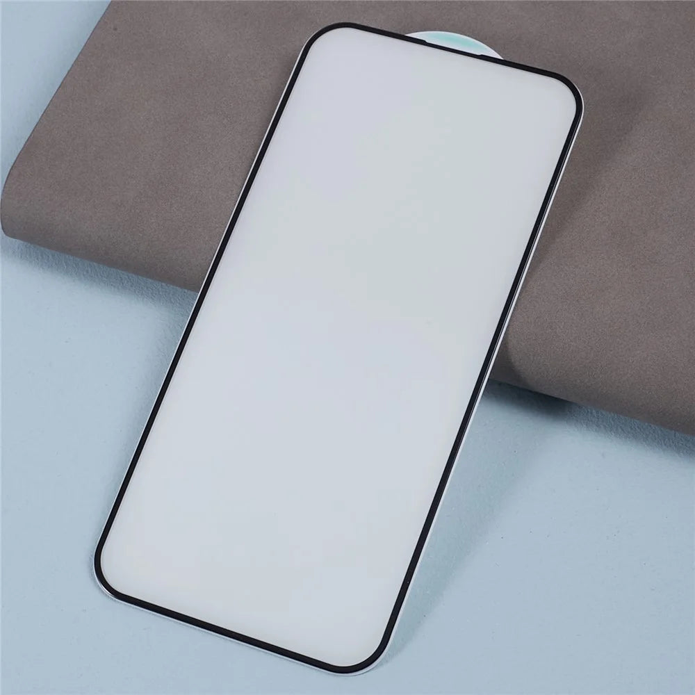 For iPhone 15 Plus Purple Light Full Screen Protector Black Edge Silk Printing Dispensing Glue Tempered Glass Film - 3