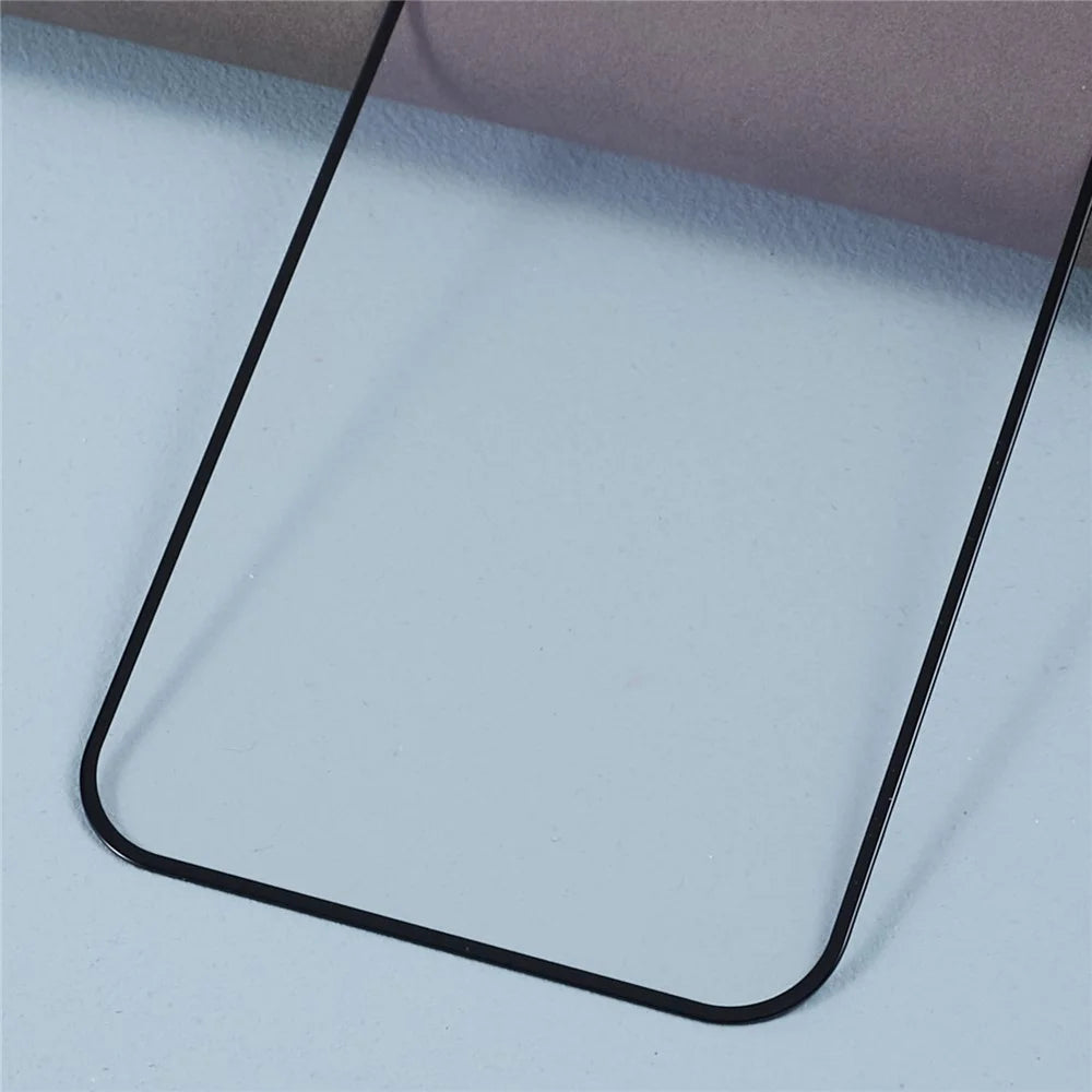 For iPhone 15 Plus Purple Light Full Screen Protector Black Edge Silk Printing Dispensing Glue Tempered Glass Film - 5