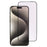For iPhone 15 Pro Purple Light Black Edge Tempered Glass Full Glue Film Silk Printing Full Screen Protector - 1