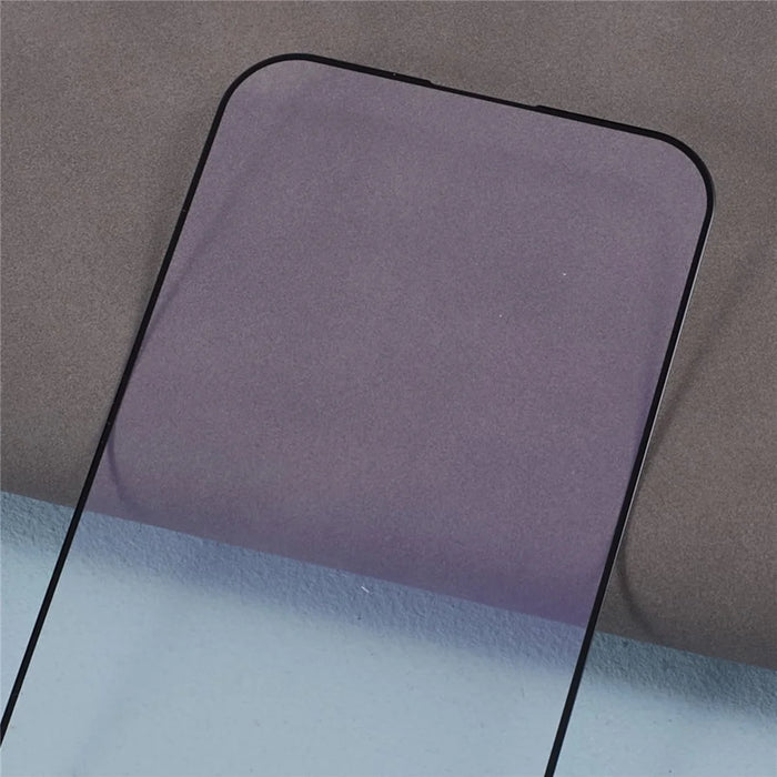 For iPhone 15 Pro Purple Light Black Edge Tempered Glass Full Glue Film Silk Printing Full Screen Protector - 6