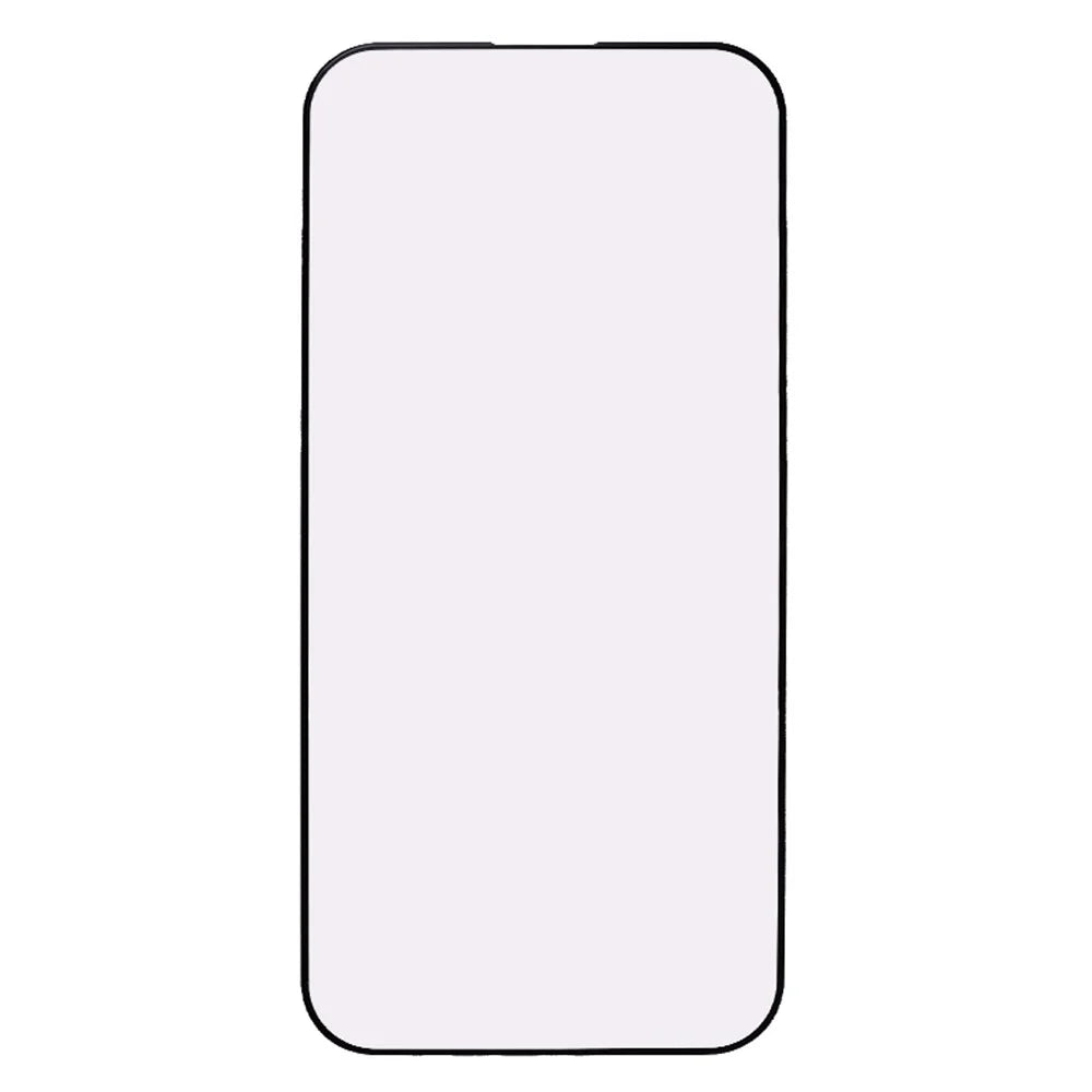 For iPhone 15 Pro Purple Light Black Edge Tempered Glass Silk Printing Film Full Glue Full Screen Protector - 2