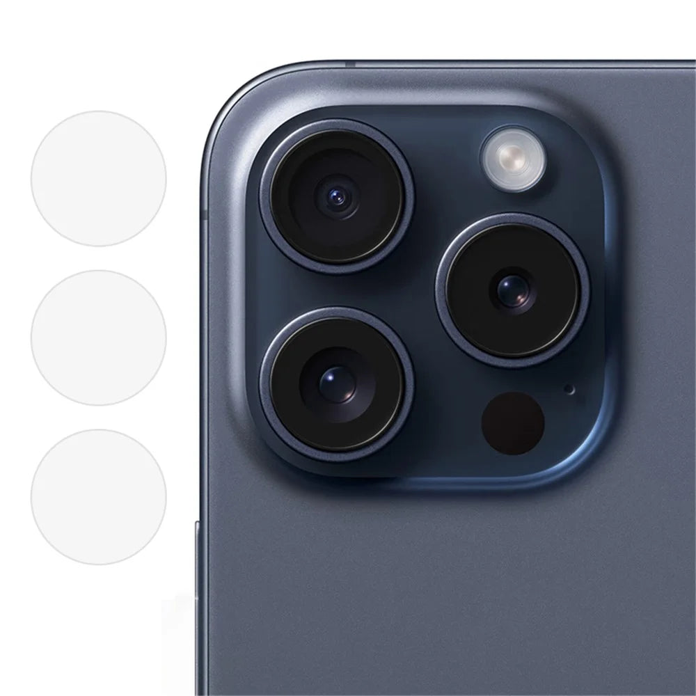 Rear Camera Lens Protector for iPhone 15 Pro / 15 Pro Max HD Clear Soda-Lime Glass Lens Film - 1