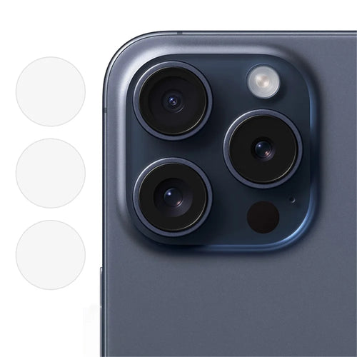 Rear Camera Lens Protector for iPhone 15 Pro / 15 Pro Max HD Clear Soda-Lime Glass Lens Film - 1