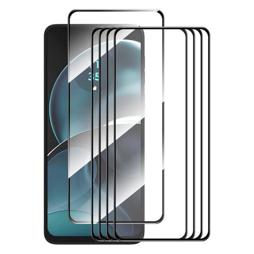 ENKAY HAT PRINCE 5Pcs for Motorola Moto G14 4G / G54 5G High Aluminium-silicon Glass Anti-shatter Film 2.5D Silk Print Screen Protector - 1