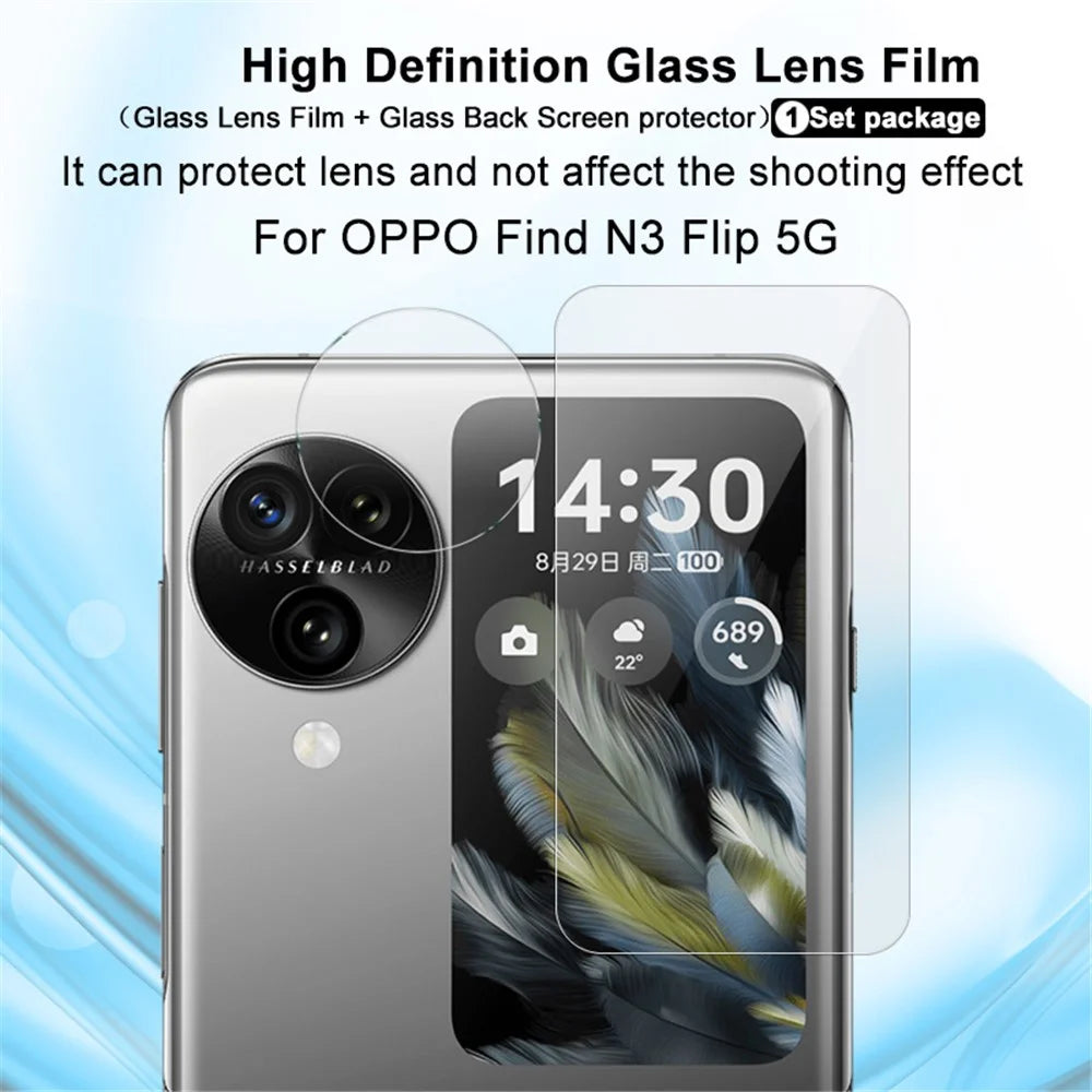 IMAK For Oppo Find N3 Flip 5G Tempered Glass Camera Lens Film with Rear Small Screen Protector Set - 2