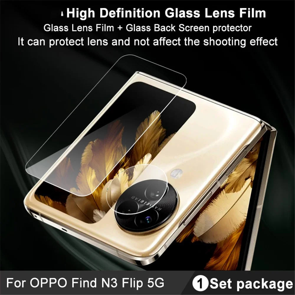 IMAK For Oppo Find N3 Flip 5G Tempered Glass Camera Lens Film with Rear Small Screen Protector Set - 3