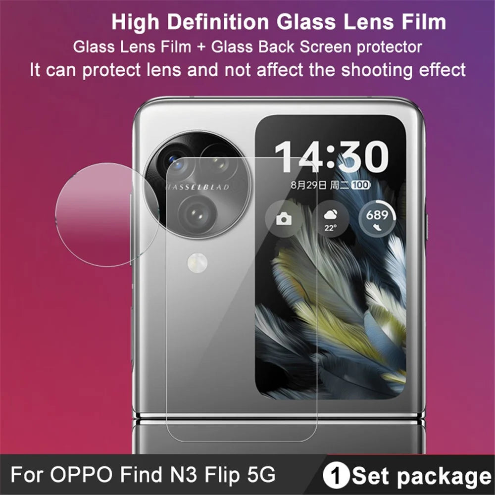 IMAK For Oppo Find N3 Flip 5G Tempered Glass Camera Lens Film with Rear Small Screen Protector Set - 4