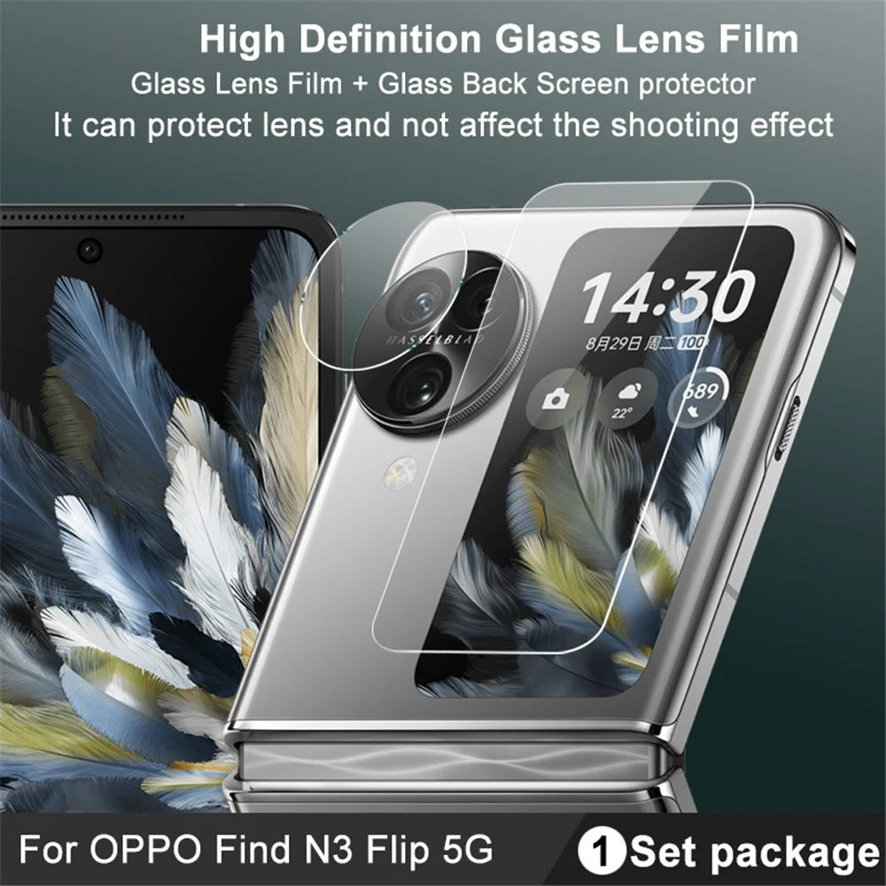 IMAK For Oppo Find N3 Flip 5G Tempered Glass Camera Lens Film with Rear Small Screen Protector Set - 5