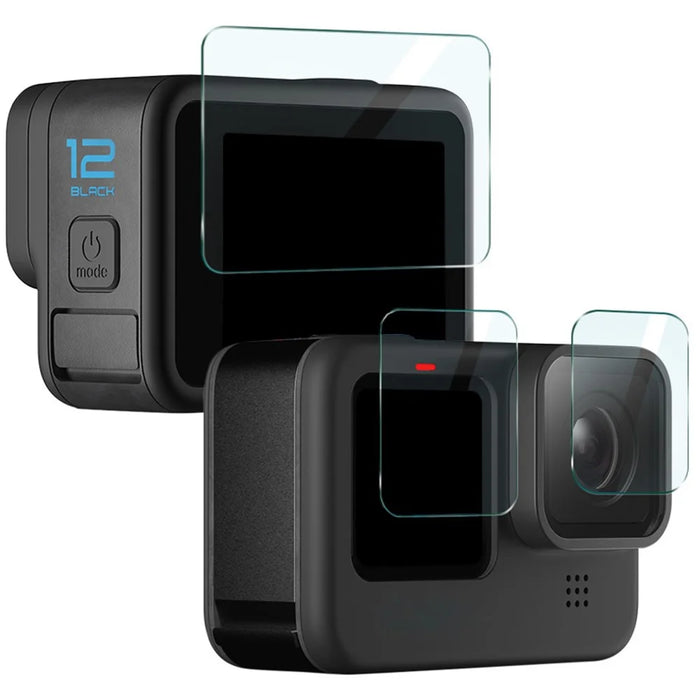 IMAK 1 Set Action Camera Screen Film for GoPro Hero 12 Black , Tempered Glass Screen Protector (Front Screen+Rear Screen+Lens) - 1