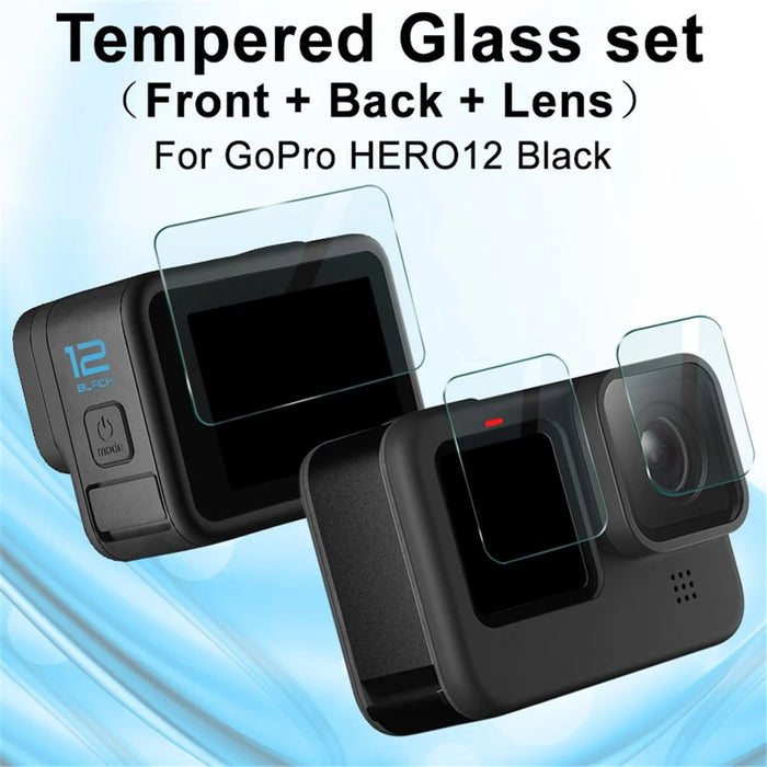 IMAK 1 Set Action Camera Screen Film for GoPro Hero 12 Black , Tempered Glass Screen Protector (Front Screen+Rear Screen+Lens) - 4