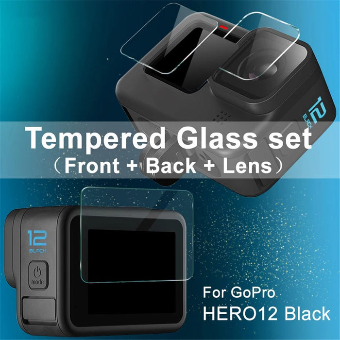 IMAK 1 Set Action Camera Screen Film for GoPro Hero 12 Black , Tempered Glass Screen Protector (Front Screen+Rear Screen+Lens) - 5