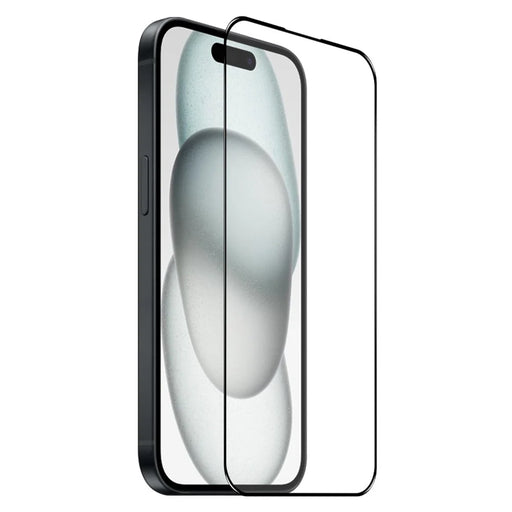 NORTHJO A+ For iPhone 15 Screen Protector Full Glue Silk Printing High Aluminum-silicon Glass Film - Black - 2