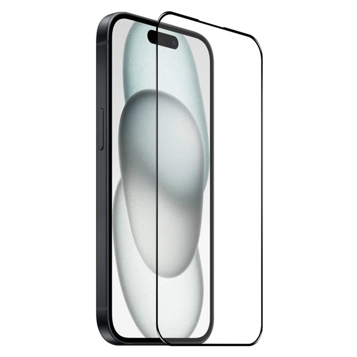 NORTHJO A+ For iPhone 15 Screen Protector Full Glue Silk Printing High Aluminum-silicon Glass Film - Black - 2